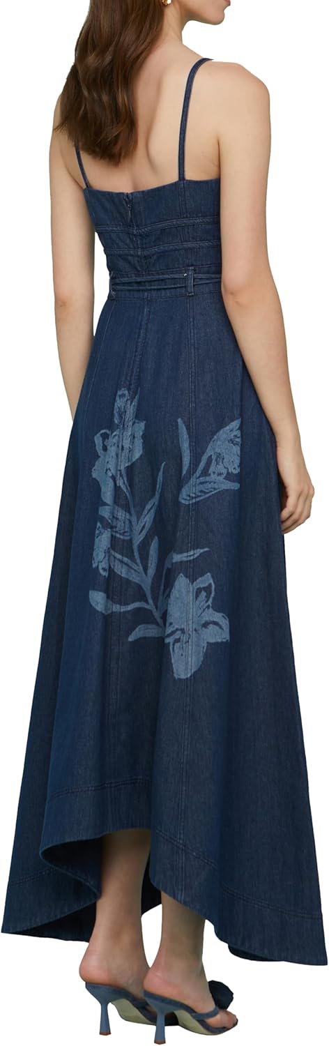 AMUR Women's Dana Printed Denim Midi Dress