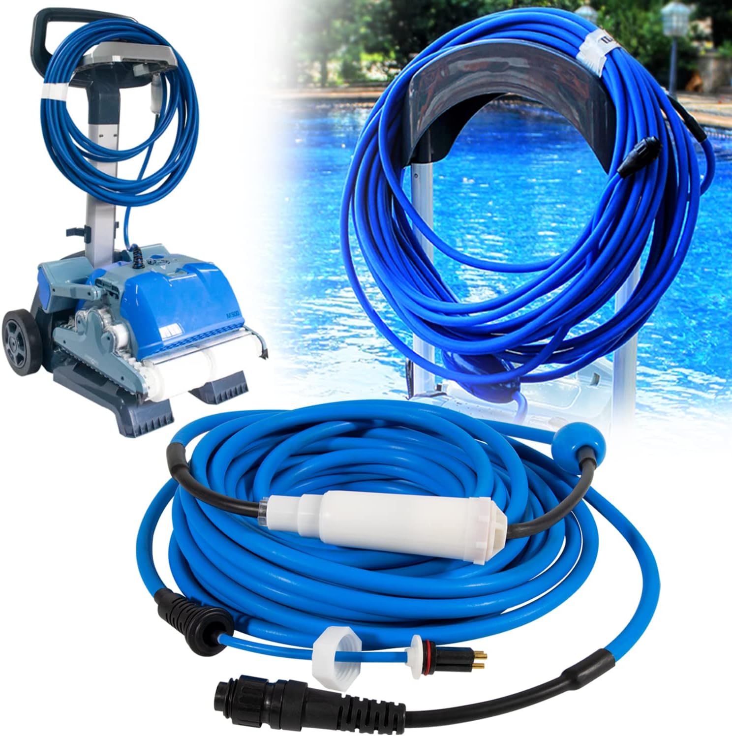 9995873 DIY Cable & Swivel 3 Wire Replacement Parts Fit for Dolphin Supreme M4, Supreme M5, C3, Supreme M400, Supreme M500, Triton Plus (Old), Oasis Z5i, Wave 60, Wave 65 Robotic Pool Cleaners