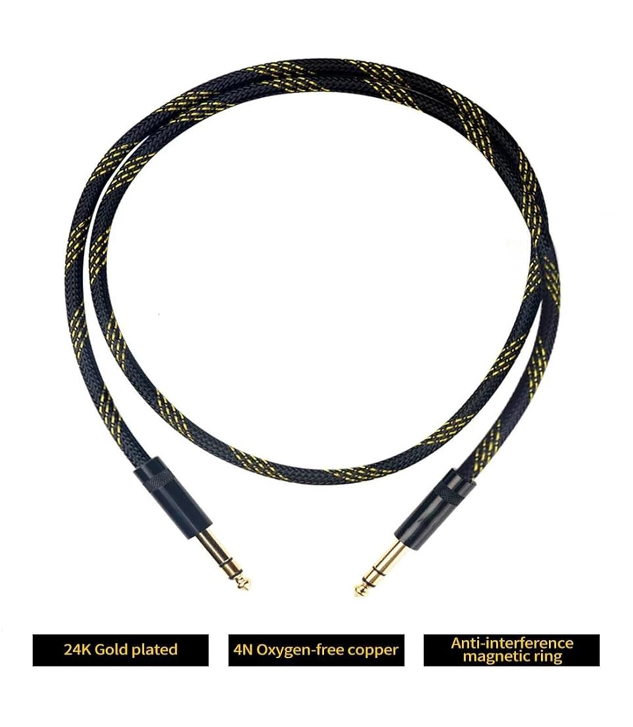 Pro Audio Cable Cable 6.5mm 4N OFC for Microphone Guitar Amplifier CD Player Speaker(1.5m)