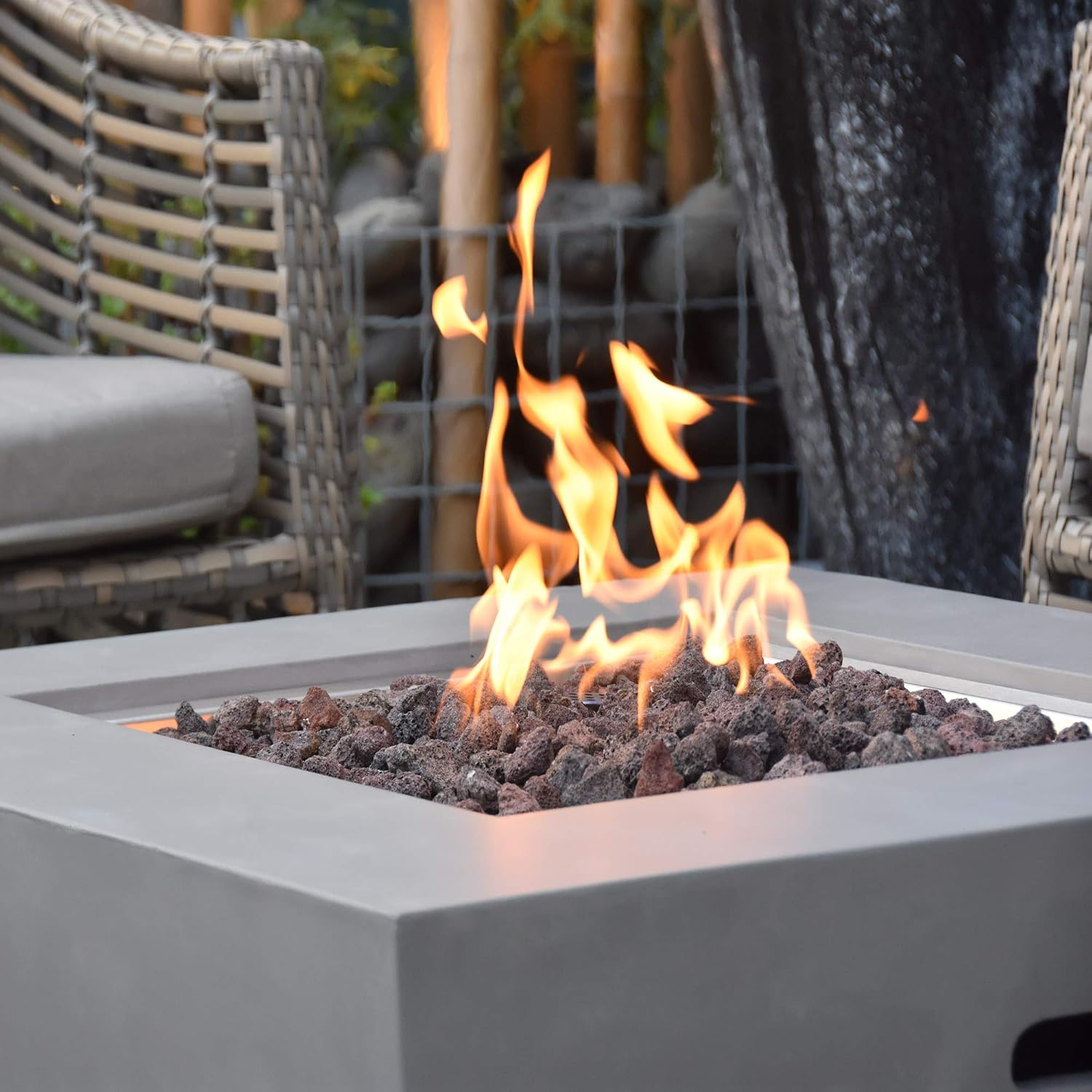 Modeno Fire Table Outdoor Heating Propane Westport Fire Table GRC Fire Pit Table Outdoor Patio Propane Fireplaces (Square)