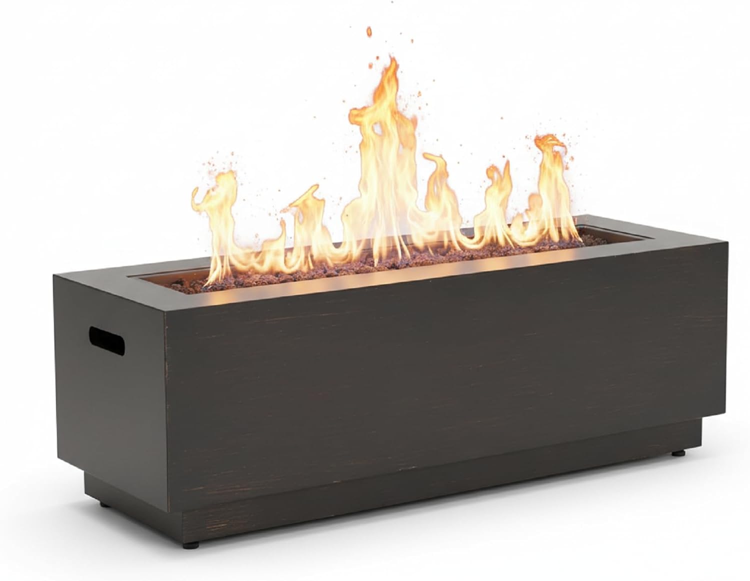 Propane Fire Pit Table, 40 Inch Rectangular 50,000 BTU Outdoor & Indoor, Only Table (Not Included Propane & Cover), Portable Iron Gas Fire Pits for Patio Backyard Garden, No Assembly - Dark Grey