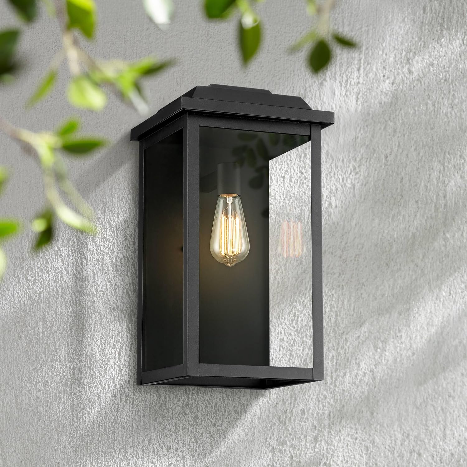 John Timberland Eastcrest Modern Outdoor Wall Light Fixture Textured Black 18 1/2