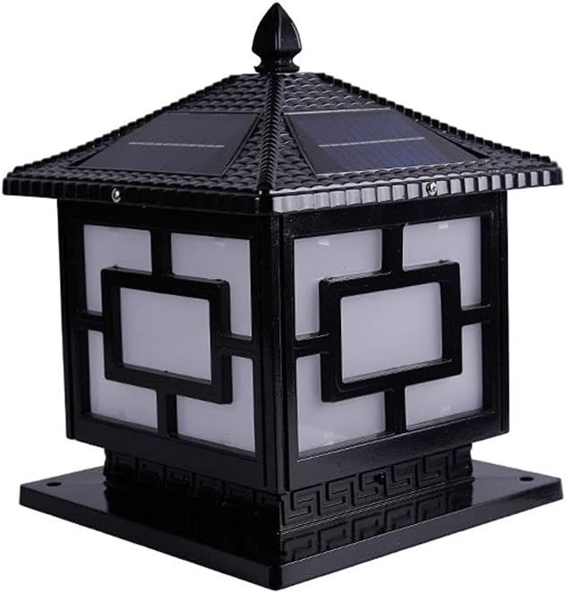 Courtyard Light IP65 Waterproof Outdoor Post Lamp Outdoor Solar Lighting Products Solar LED Pillar Light Outdoor Garden Lighting for Courtyard Decoration Pillar Lantern (Size : 25 * 25 * 32cm)