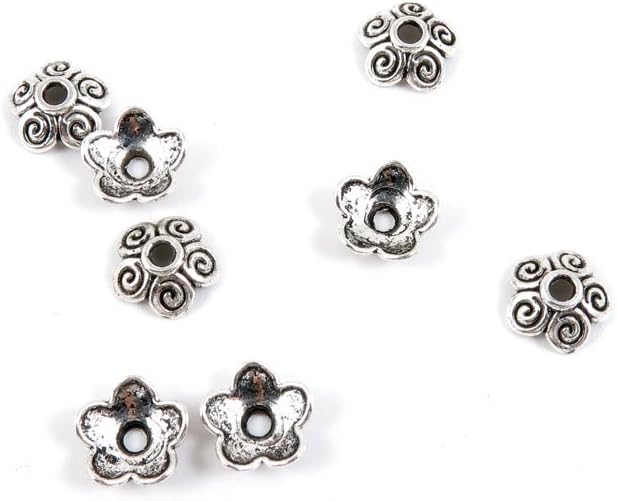 2650 Pieces Antique Silver Tone Jewelry Making Charms Findings Fashion Wholesale Supplies Pendant Lots Bulk Supply H3YZ6G Spacer Beads