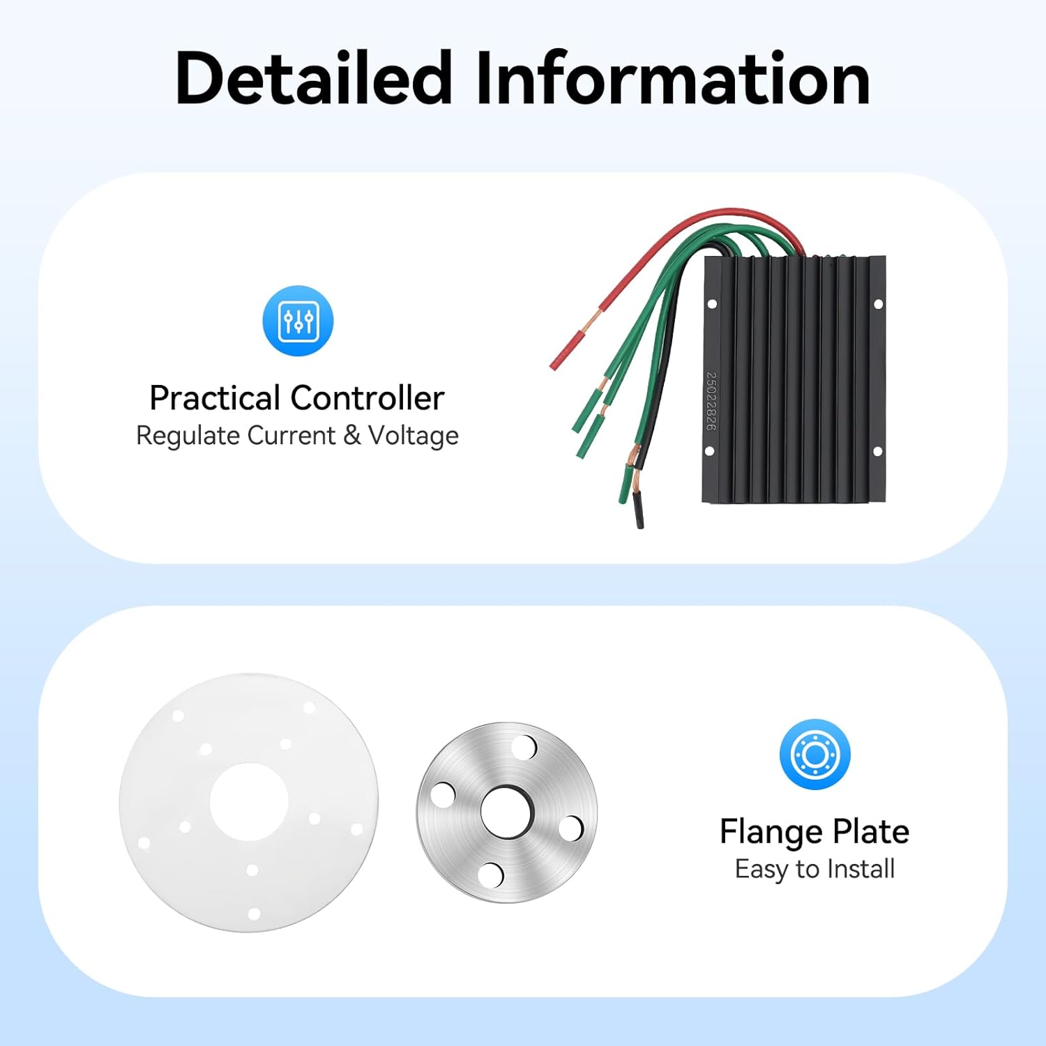 24V 600W Wind Turbine Generator Kit, Wind Power Generator with Controller and Flange Plate 5 Blades Auto Adjust Windward Direction Suitable for Home Terrace Marine Motor Home Chalet Boat
