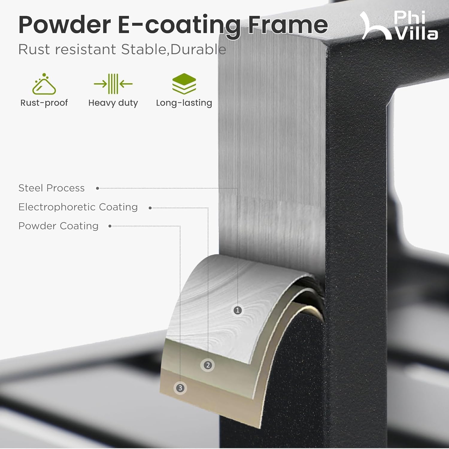 PHI VILLA 7 Pieces Outdoor Dining Set for 6, 60