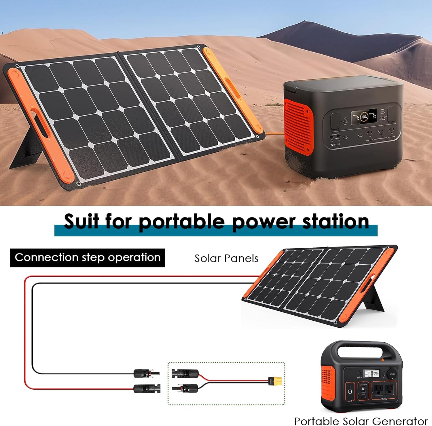 Solar to XT60 Charge Extension Cable 75FT 12AWG XT60 Solar Cable for Portable Power Station Battery Pack