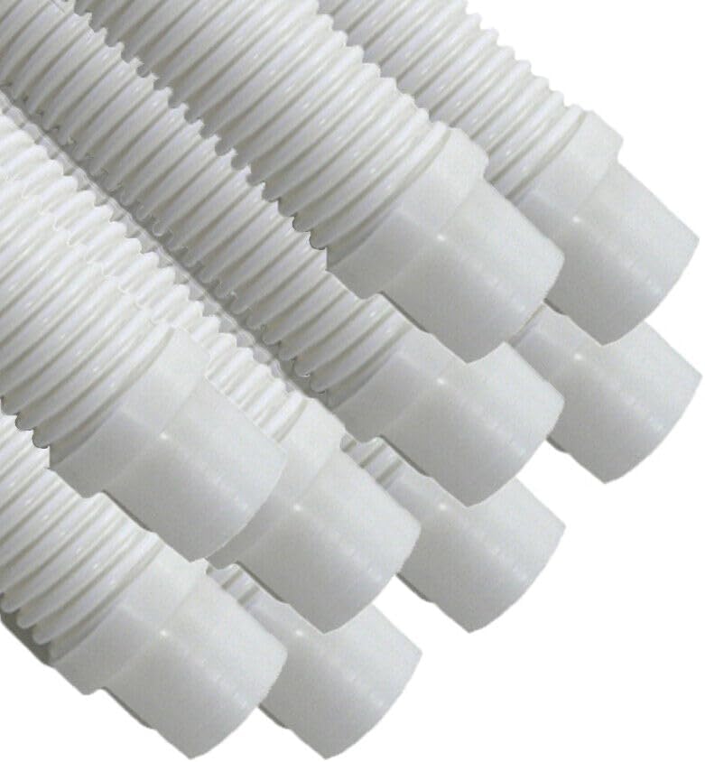 Replacement for Puri Tech Pool Cleaner Vac Hose Kreepy Krauly Barracuda 1.5in x 4ft White 9 pk