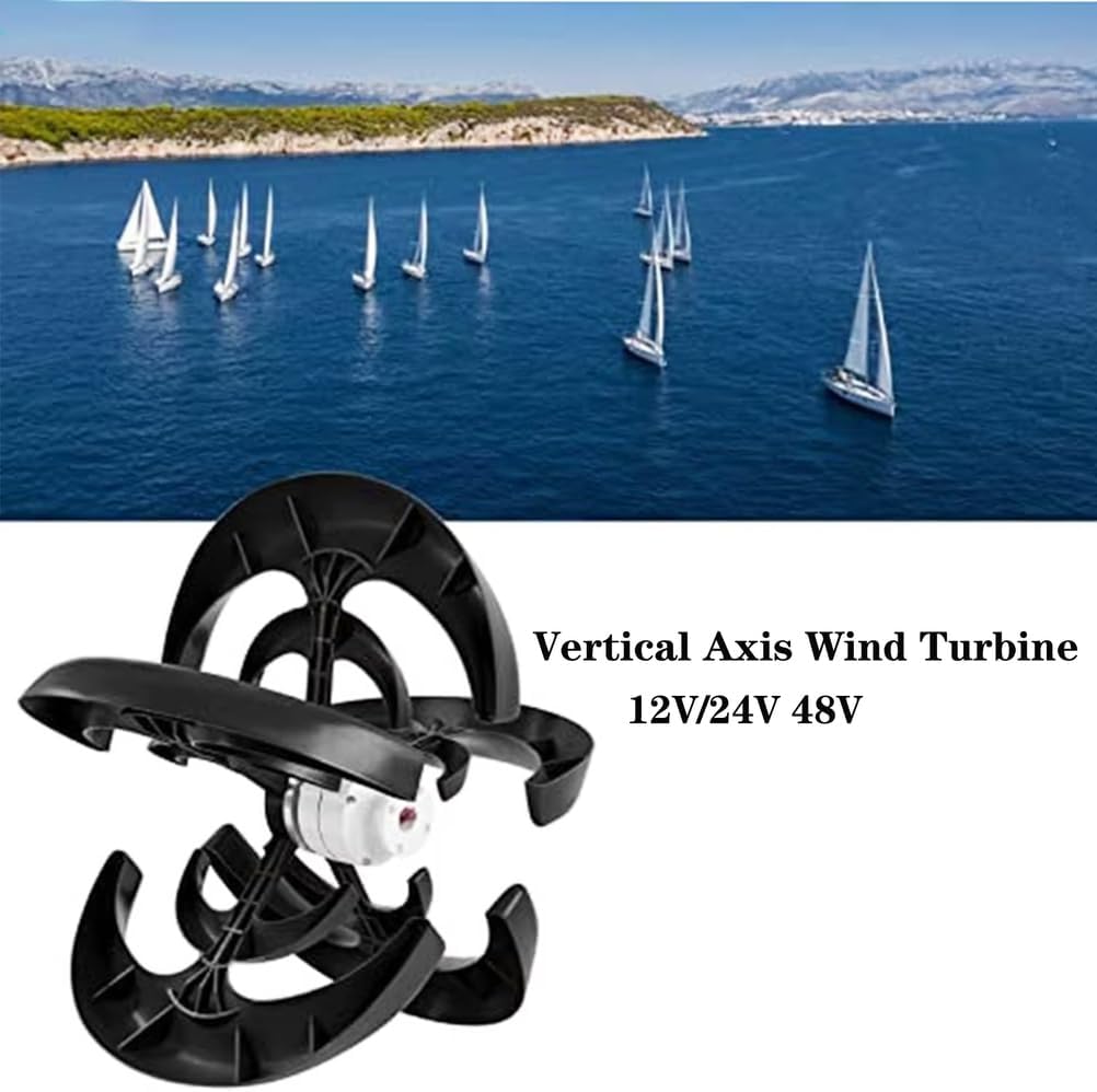 48v,12000W Wind Turbines Kit, 12V-220V 5 Blades Power Generator for Boat Charging Black Lantern Type Industrial Energy Equipment Wind Generator