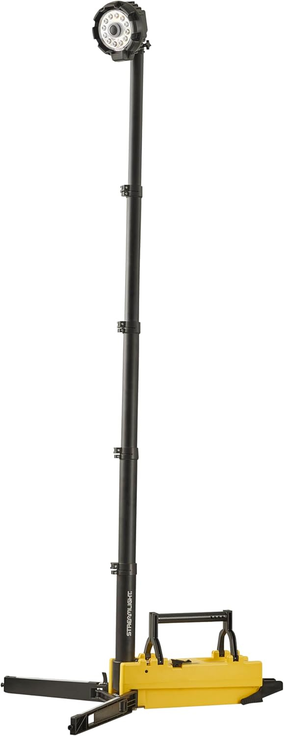 Streamlight 45680 Portable Scene Light EXT 10,000-Lumen Collapsible, Rechargeable Flood Light with Heavy-Duty Shoulder Strap, 120-Volt AC Charger and 7-Foot Extension Pole, Yellow