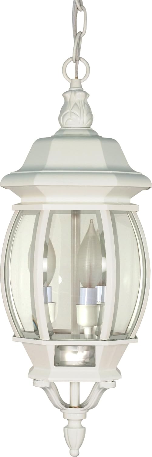 Nuvo Lighting 60/894 Traditional Three Light Hanging Lantern from Central Park Collection in White Finish