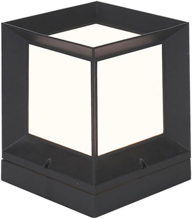 Outdoor Solar Post Light Square Fence Outdoor Pillar Light IP54 Waterproof Landscape Lighting Headlights Exterior Post Light Fixture Deck Walkway and Garden Decoration,Matte Black