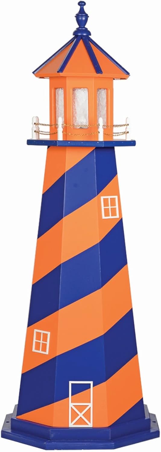 5' Cape Hatteras Mets Wood Lighthouse, Solar Light