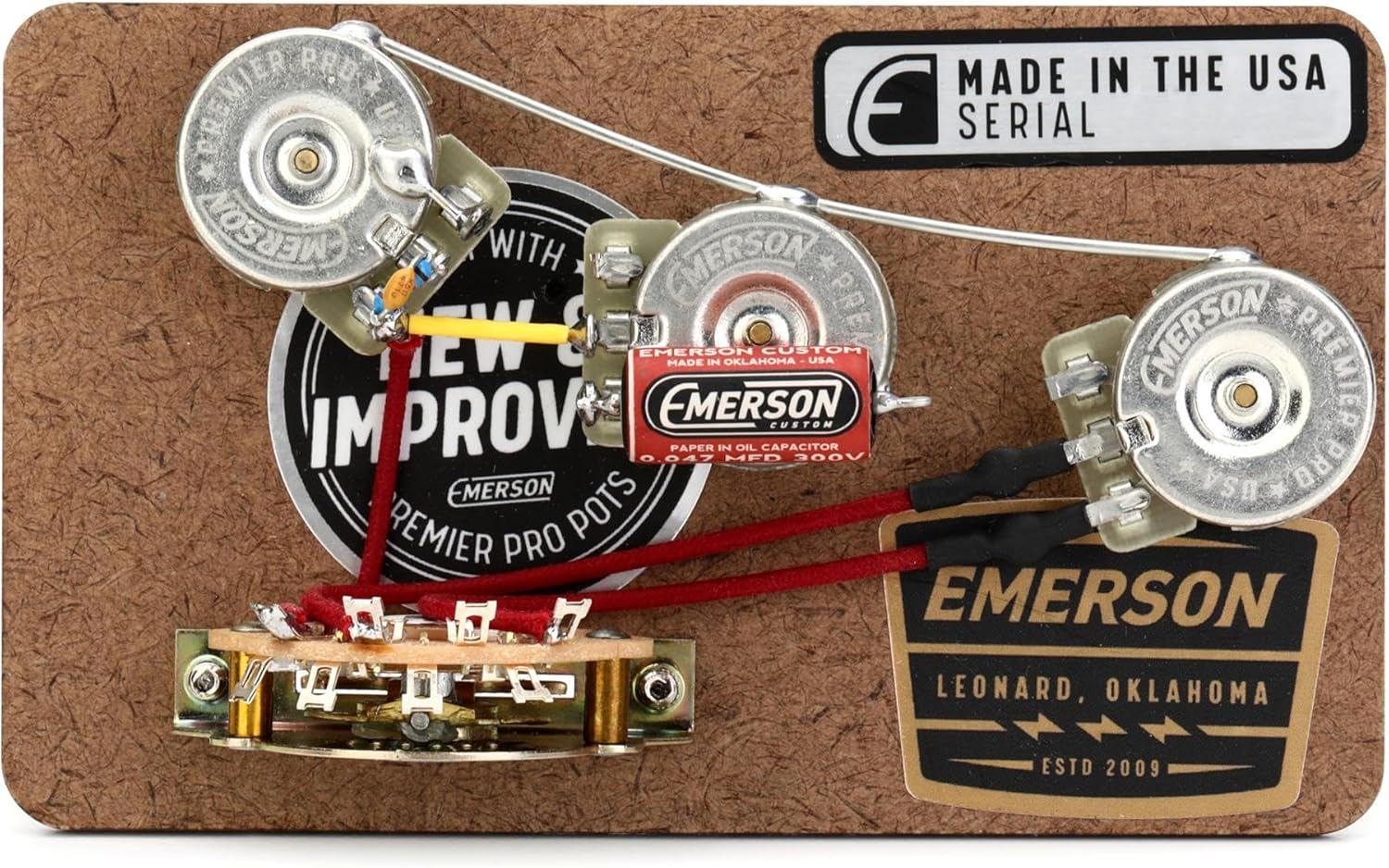 Emerson Custom 5-Way Blender Prewired Kit for Fender Stratocasters - 250Kohm Pots