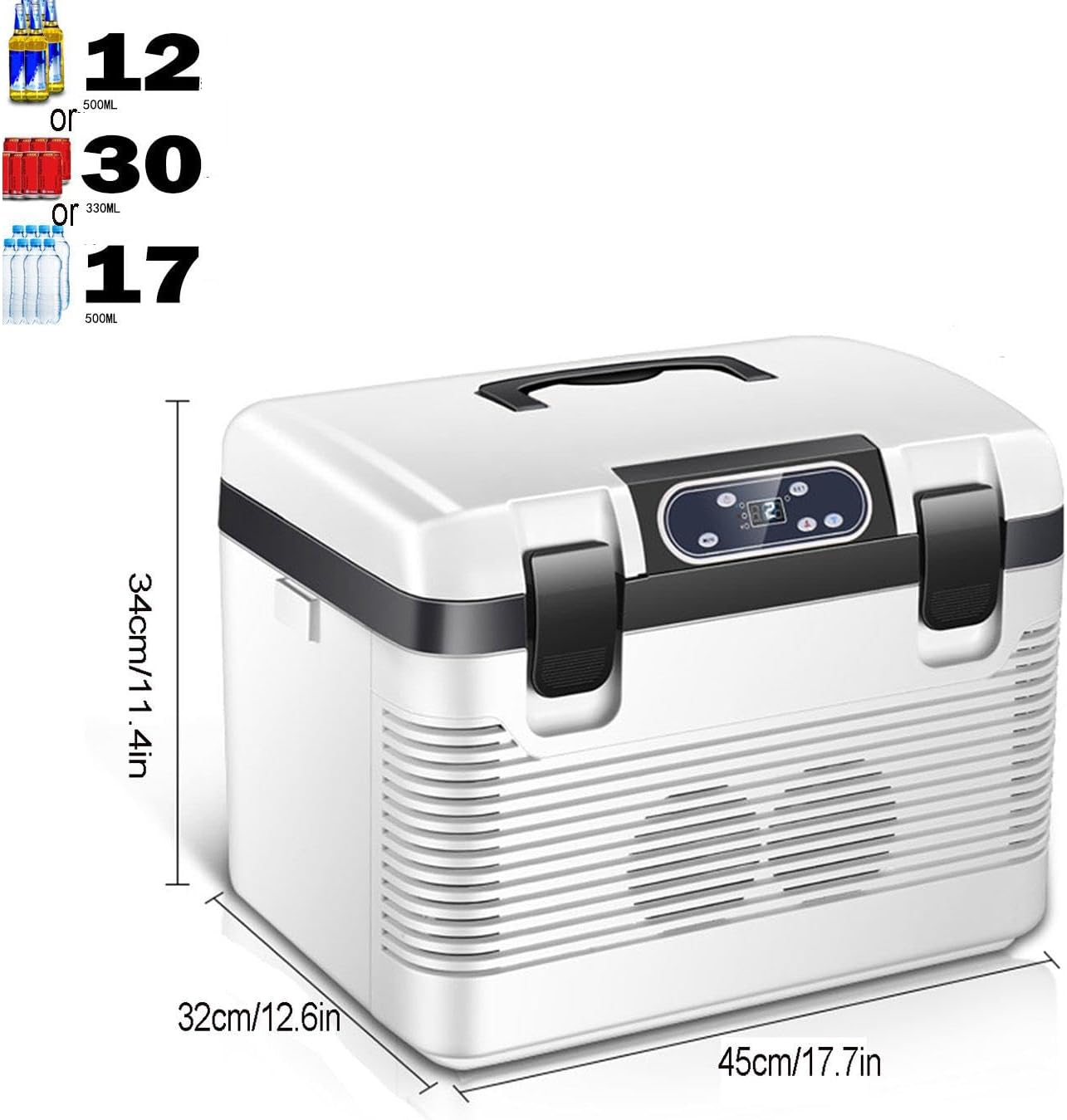 12V/24V Car Refrigerator, 19L Portable Fridge Small Cooling and Heating Box Insulated Box Car Cooler for Car, RV, Truck, Van, Boat, Camping, Travel, Fishing Outdoor