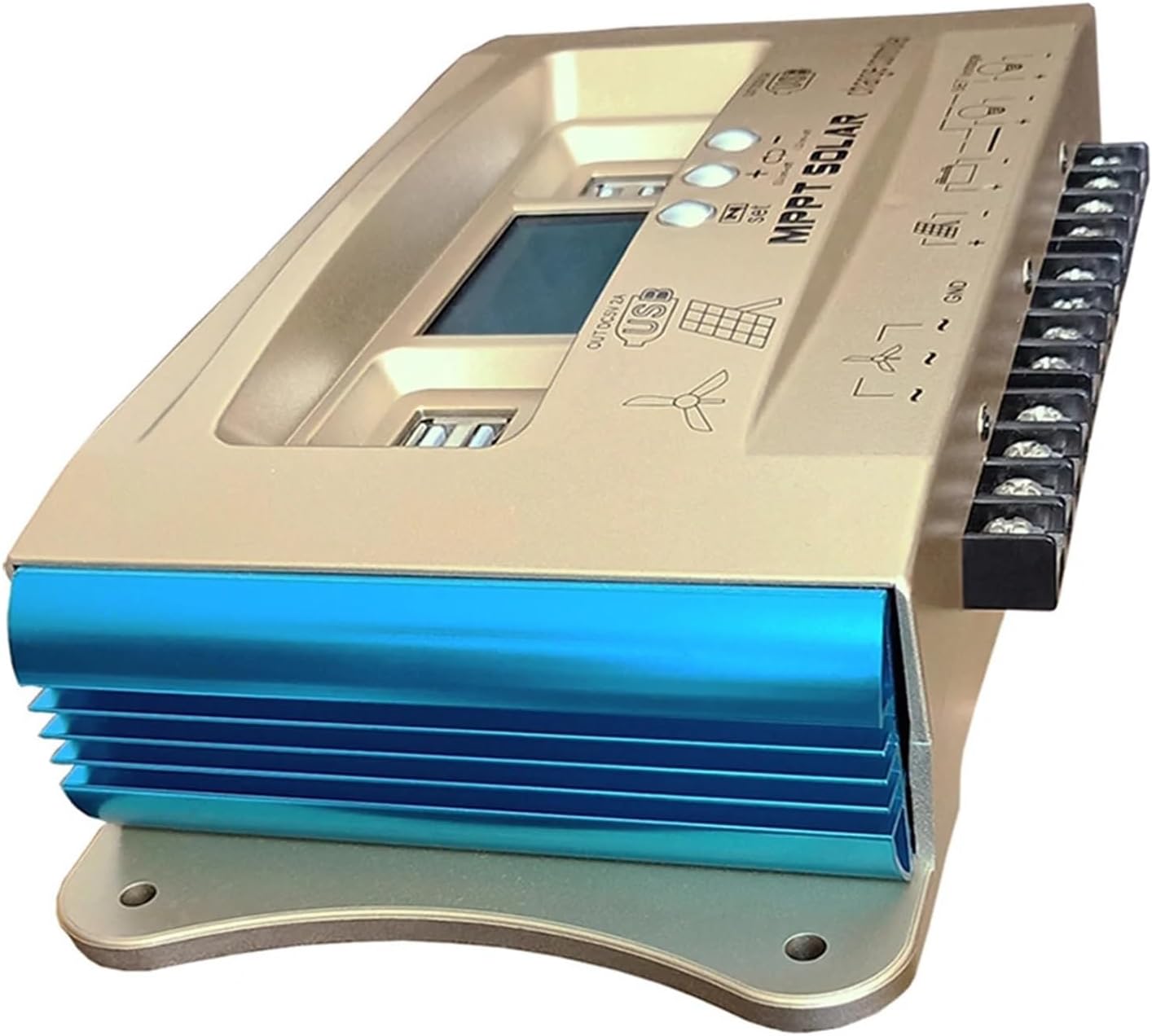 Solar Controller, 40A 60A 100A Wind Solar Hybrid Char Controller Dual USB Wind-Solar System MPPT Regulator(60A)