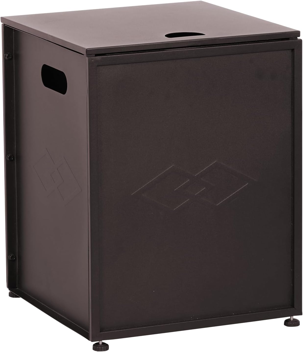 Propane Tank Cover Table, 16-inch Hideaway Table for Gas Fire Pits for 20 lbs Propane Tank Outdoor Gas Tank Storage Side Table for Gas Fire Pit Gas Grill Griddle Propane Stoves (Brown)