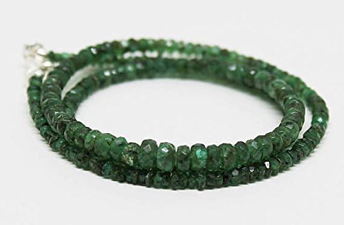 zambian emerald faceted rondelles - ready to wear necklace 3mm-5mm 18 inches/may birthstone