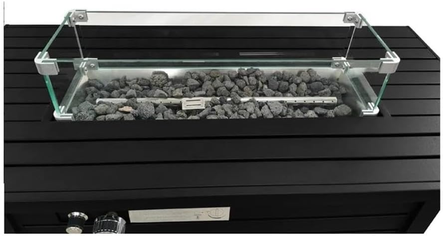 Living Source 25'' H x 42'' W Steel Propane Outdoor Fire Pit Table with Lid