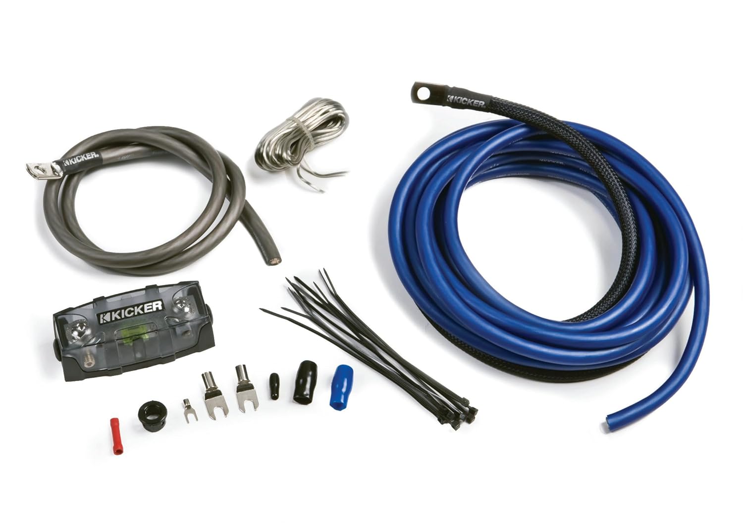 Kicker 46PK4 PK4 4-AWG Amplifier Power Kit - Power, Ground, Remote Wire and Fuse Block.