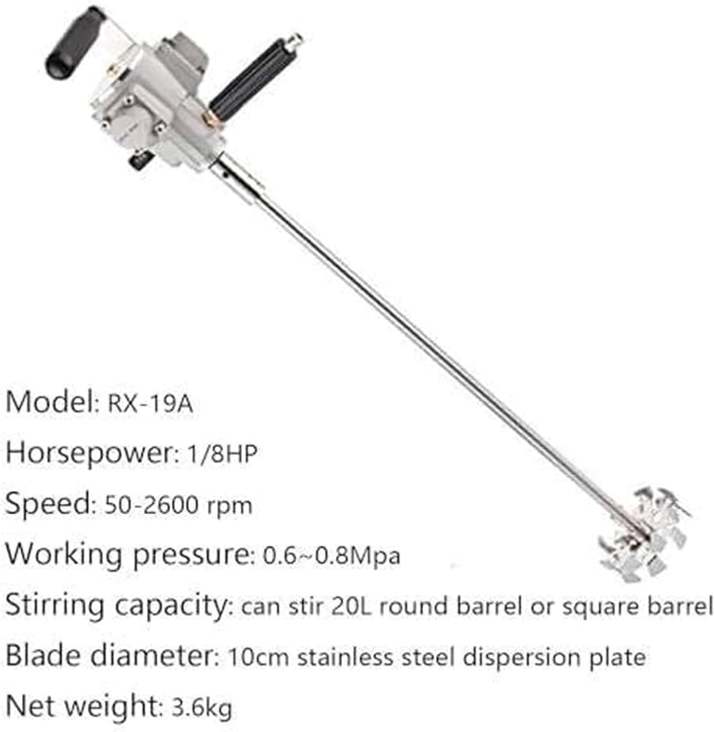 Handheld Mixer Drum Mixer,Pneumatic Paint Mixer Stirrer, Agitator Paint Mix Tool Paint Agitator Paint Mixing Machine