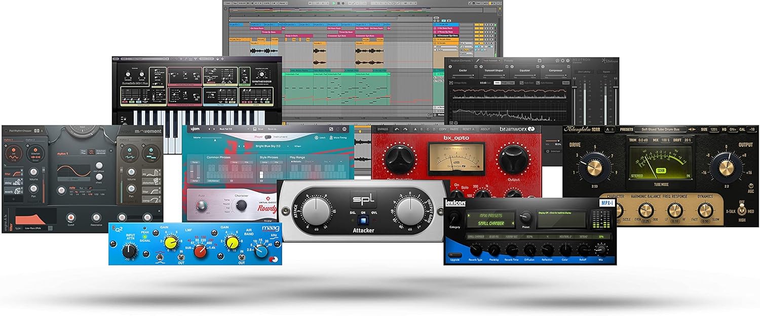 PreSonus Studio 24c 2x2 USB Type-C Audio/MIDI Interface with Eris E7 XT Pair 2-Way Studio Monitors with EBM Wave Guide Design and 1/4” Instrument Cable