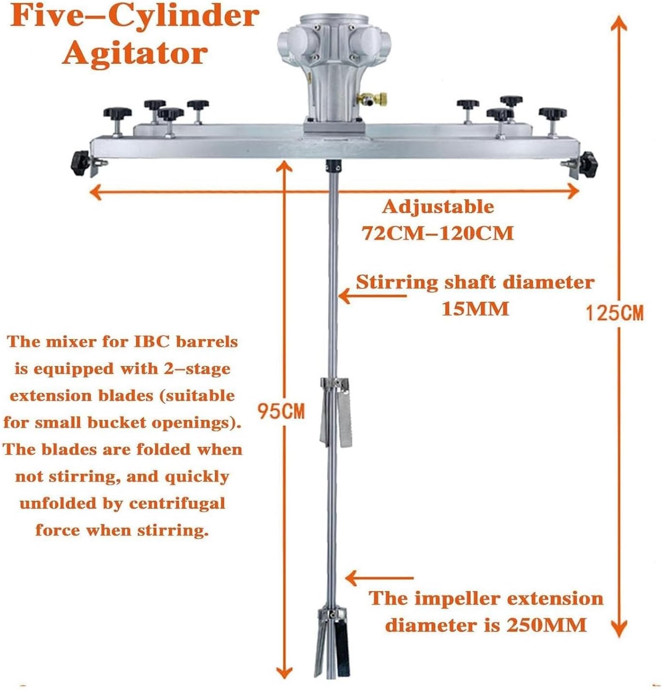 1/2HP Pneumatic Paint Mixer 60 Gallon Pneumatic Agitator, Pail Mixer Paint Agitator, Paint Stirring Machine Bracket Air Agitator Paint Mix Tool