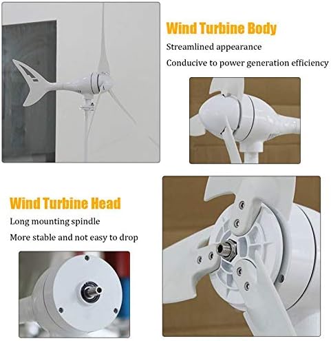 8000W 12/24 Volt Wind Turbines Horizontal Wind Generator 3/6 Blade Power Automatically Adjust Windward Direction Tail+Controller,6 Blades,12v