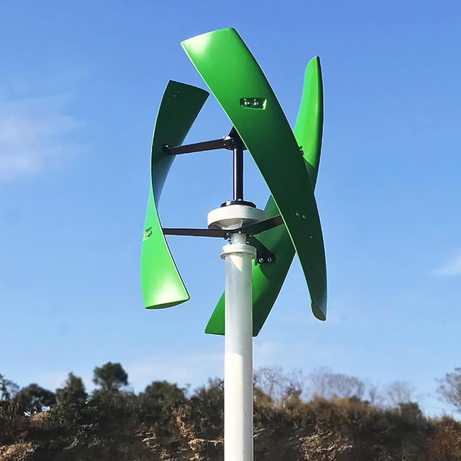 12000W Vertical Axis Maglev Wind Turbine Generator 3 Green Blades VAWT Wind Power Generator Kits with LCD MPPT Charge