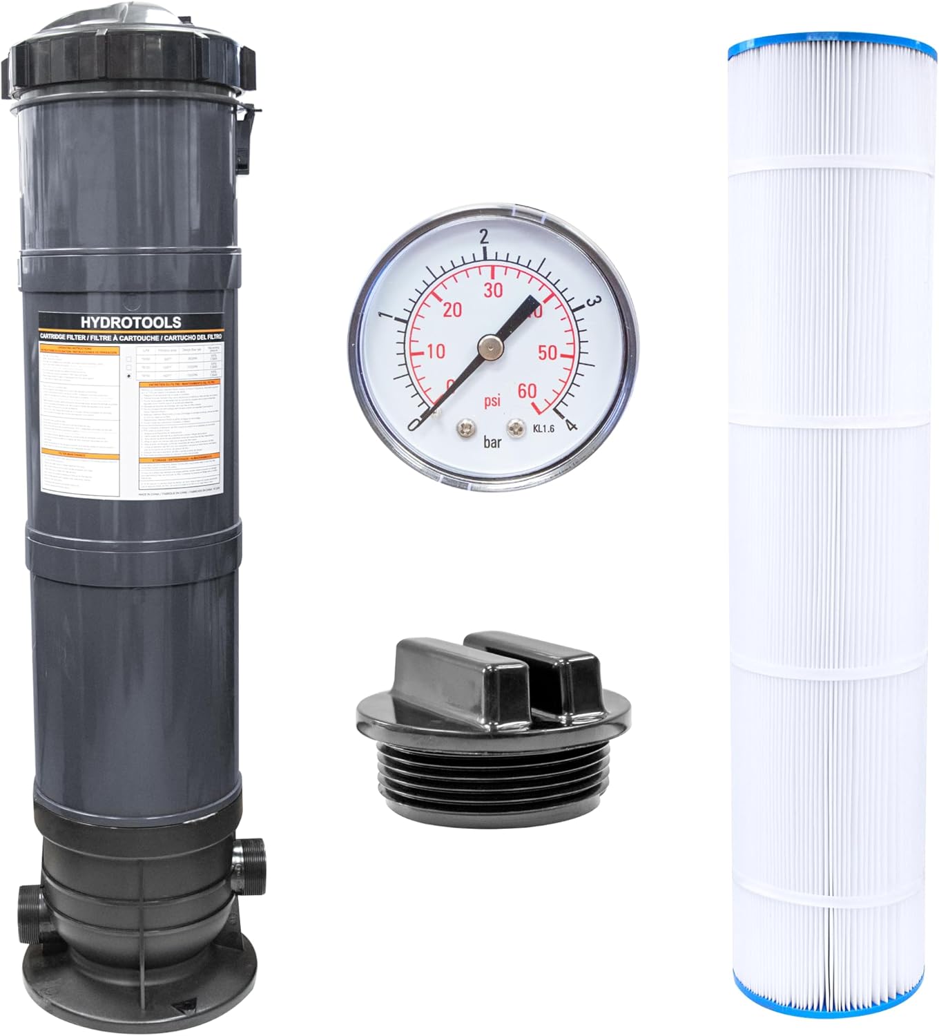 SWIMLINE HYDROTOOLS Above-Ground Pool Cartridge Tank & Replacement Filter Element - 100 Sq. Ft. High-Performance Filtration Sure-Flo System, Pump or Base Not Included