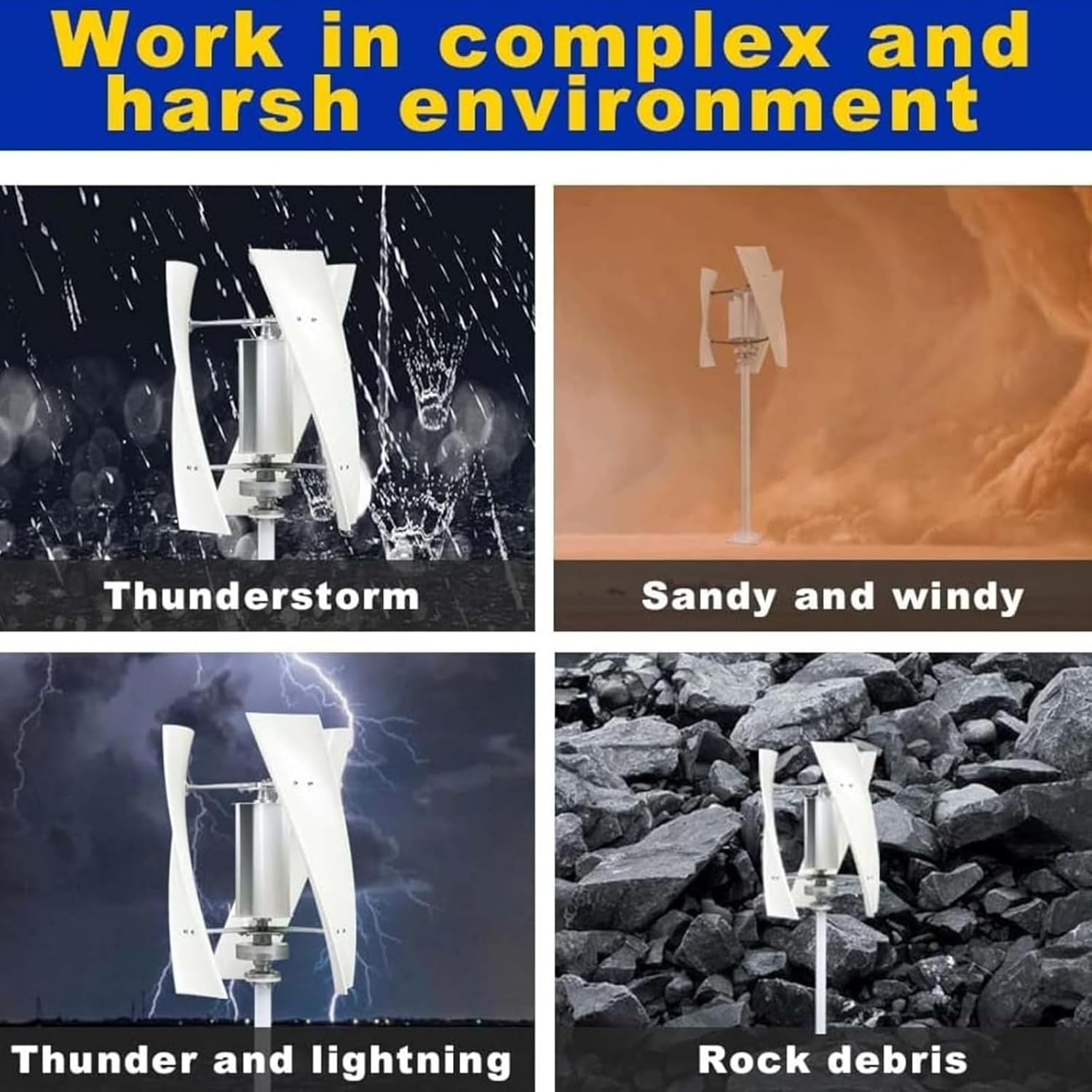 6000W Wind Turbine Generator Kit 12V 24V 48V 220V Portable Wind Power Generator Kit W/3 Blade/Controller for Solar Wind Electricity Producer Equipment