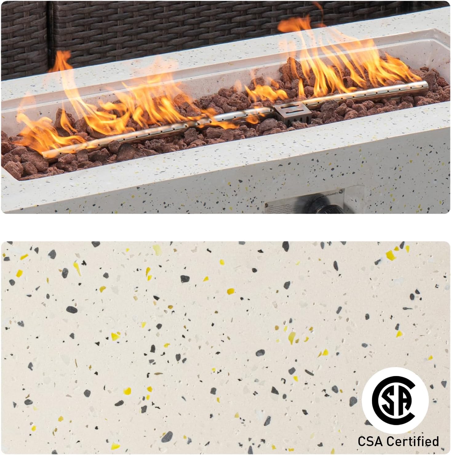 COSIEST 2-Piece Outdoor Propane Fire Pit Table Set w Tank Table, 42