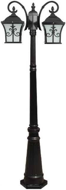Outdoor Lamp Post Light Vintage Outdoor Lighting Fitting European Victoria Glass Lantern Path Street Light IP55 Waterproof Outdoor Landscape Pole Lamp High Antique Pat(