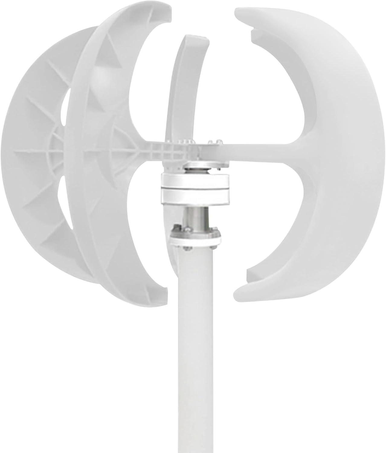 600w 24v Wind Turbine Generator, 5 Blades Vertical Lantern Wind Turbine Kit w/Controller, for Boat, Home, etc, White