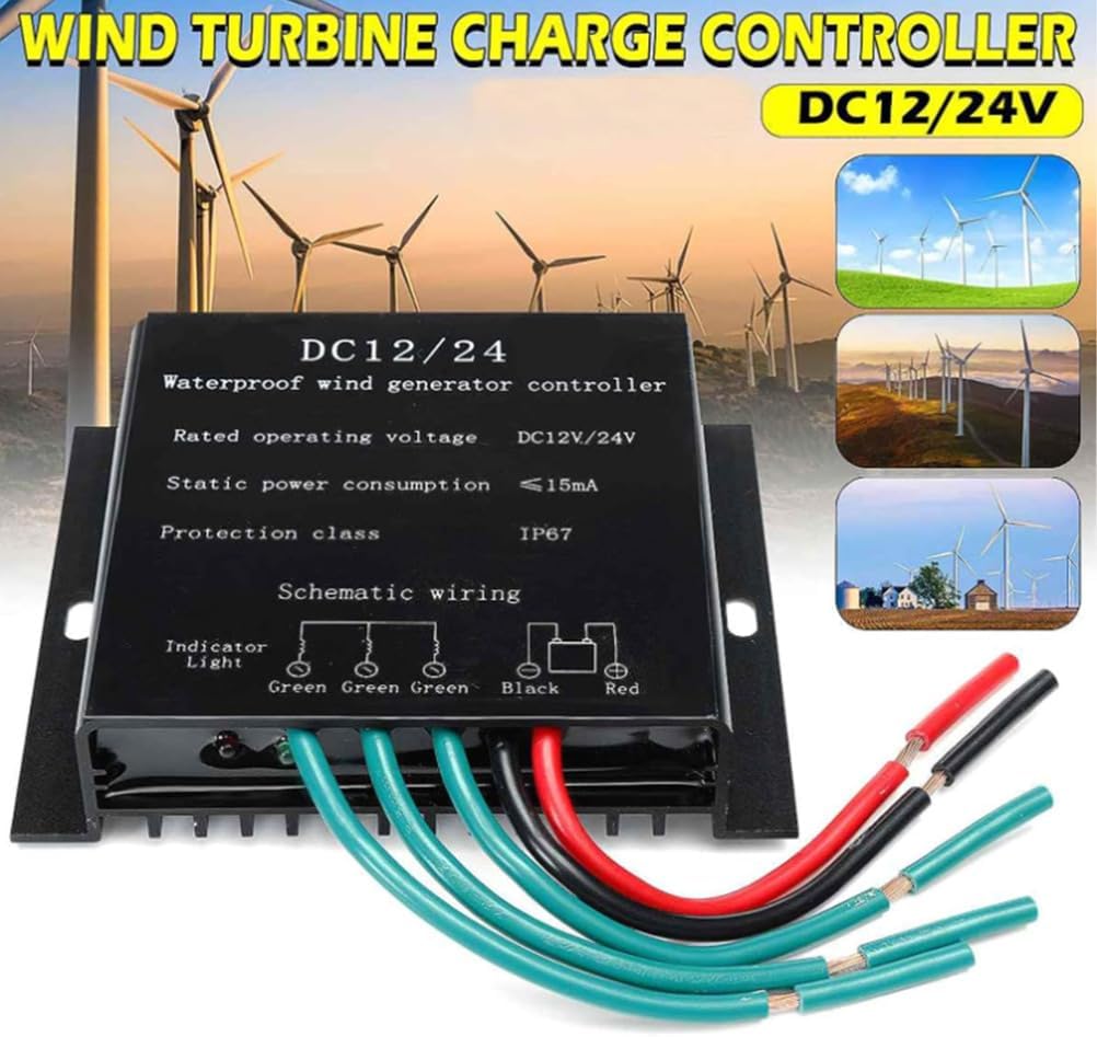 24V, 2000W Wind Solar Hybrid Controller, Wind Turbine Generator Controller Battery Charge Regulator,12V 24V 48V 220V for Wind Turbines Home Use