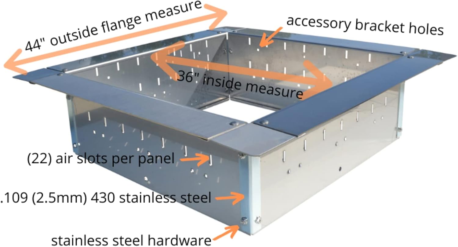 Firebuggz Heavy Duty Stainless Steel Fire Pit Ring Insert for Outdoors - 36