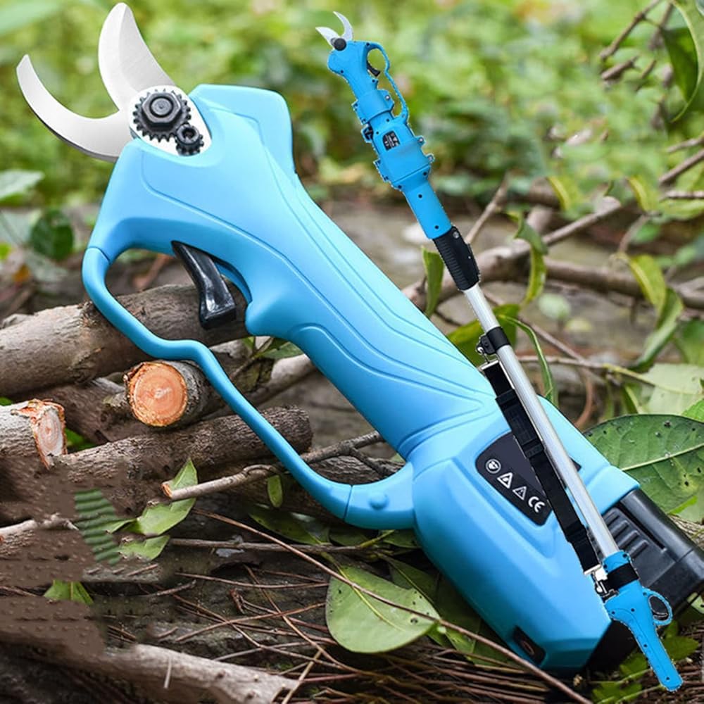 GeRRiT Electric Secateur Cordless Pruning Shears Professional Branch Scissors with 1/2 Battery Bonsai Tools Twigs Shears Cutter for Hedge, Bush, Orchard