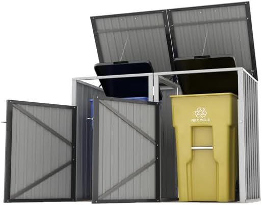 Outdoor Trash Can Storage Shed, 64