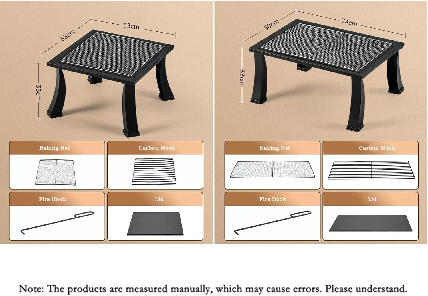 Barbecue Table Barbecue Rack Table Outdoor Heating Carbon Stove Barbecue Table Fireplace Tea Cooking Household Indoor Grill Fireplace Grill Table(B)