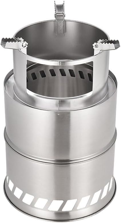 Outdoor Fireplaces Stainless Steel Camping Wood Stove Equipment Portable Fire Heater Outdoor Tourist Burner Charcoal Grill Stovepipe Fire Pits