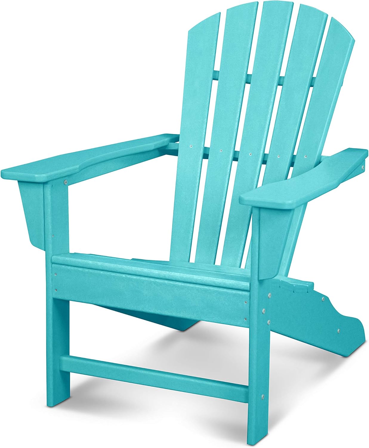 POLYWOOD Adirondack Chair, Shore Line Collection, HDPE Outdoor Patio Furniture, Fire Pit Poolside Chair, All-Weather, Aruba Blue, Made in USA