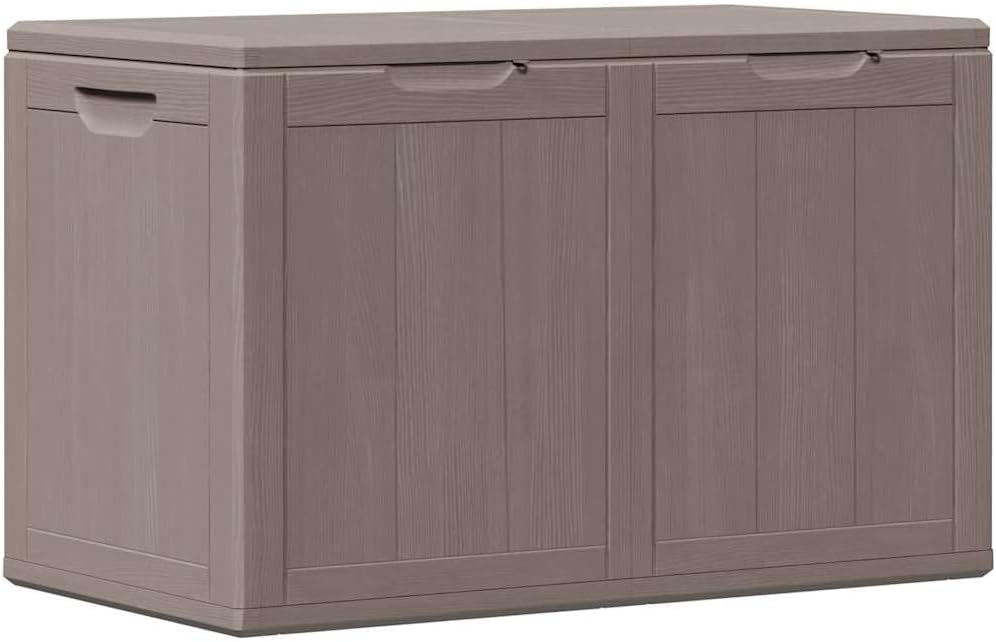 Patio Storage Box 47.6 gal Outdoor Weatherproof Rattan Design Garden Organizer with UV Protection for Cushions Pillows Deck Terrace Furniture