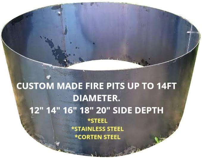 Fire Pit Ring Round Large 8' ft Dia.Steel Metal Campfire Ring.