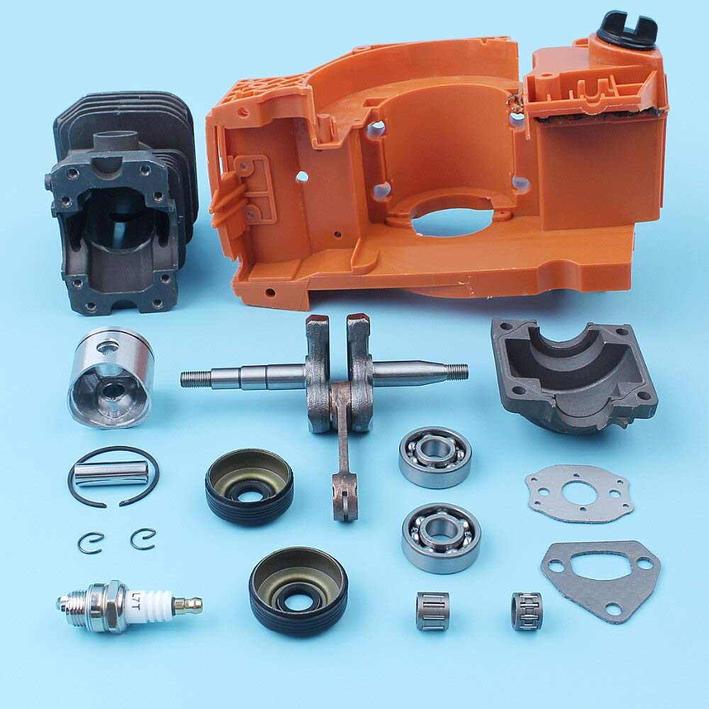 Fricgore Spare Parts for Crankcase Crankshaft Cylinder Piston Engine Pan Kit for Husquarna 137 142 E 38MM Chainsaw Bearing #530071991 530069940