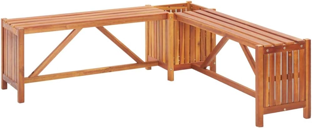 Outdoor Planter Box Bench Garden Bench with Planters for Garden, Patio, Backyard, Porch and Deck