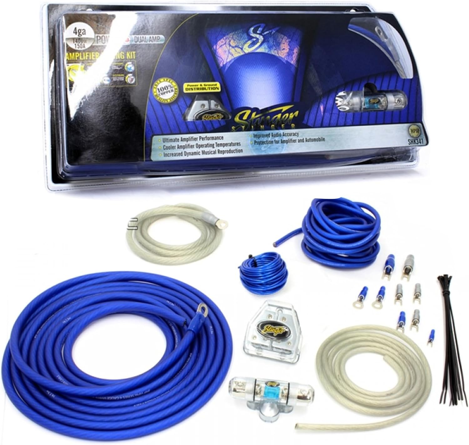 SHK341 - Stinger HPM Series 4 Gauge Amplifier Wiring Kit