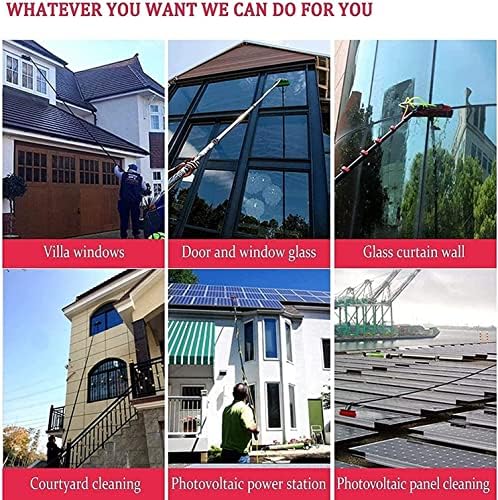 Glass Cleaning Brush Home Water Fed Telescopic Pole Kit Solar Panel Brush Rotating for Photovoltaic Panel，Water Fed Pole Kit 3.6-11M Window Cleaning Pole Window Cleaning Brush Equipment Wind