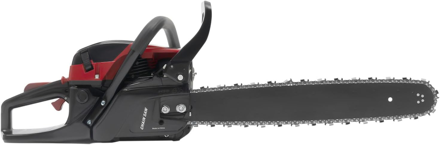 20 Inch Gasoline Chainsaw, 58CC 2 Stroke Gas Powered Chain Saws Single Cylinder Handheld Cordless Petrol Chain Saws Self-reset Pull Start Air-cooled System for Cutting Wood Pruning Branches Logging