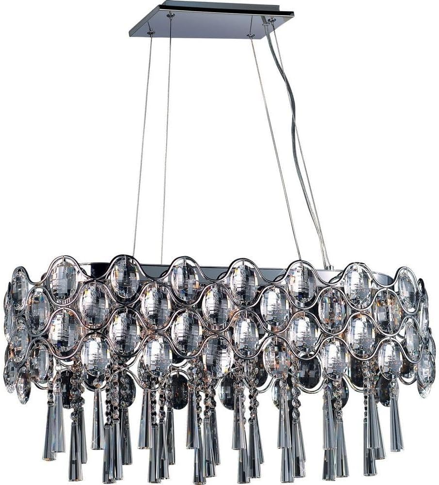 Maxim 39926BCPC Jewel Beveled Crystal Linear Pendant Ceiling Light, 19-Light Xenon 475 Total Watts, 14