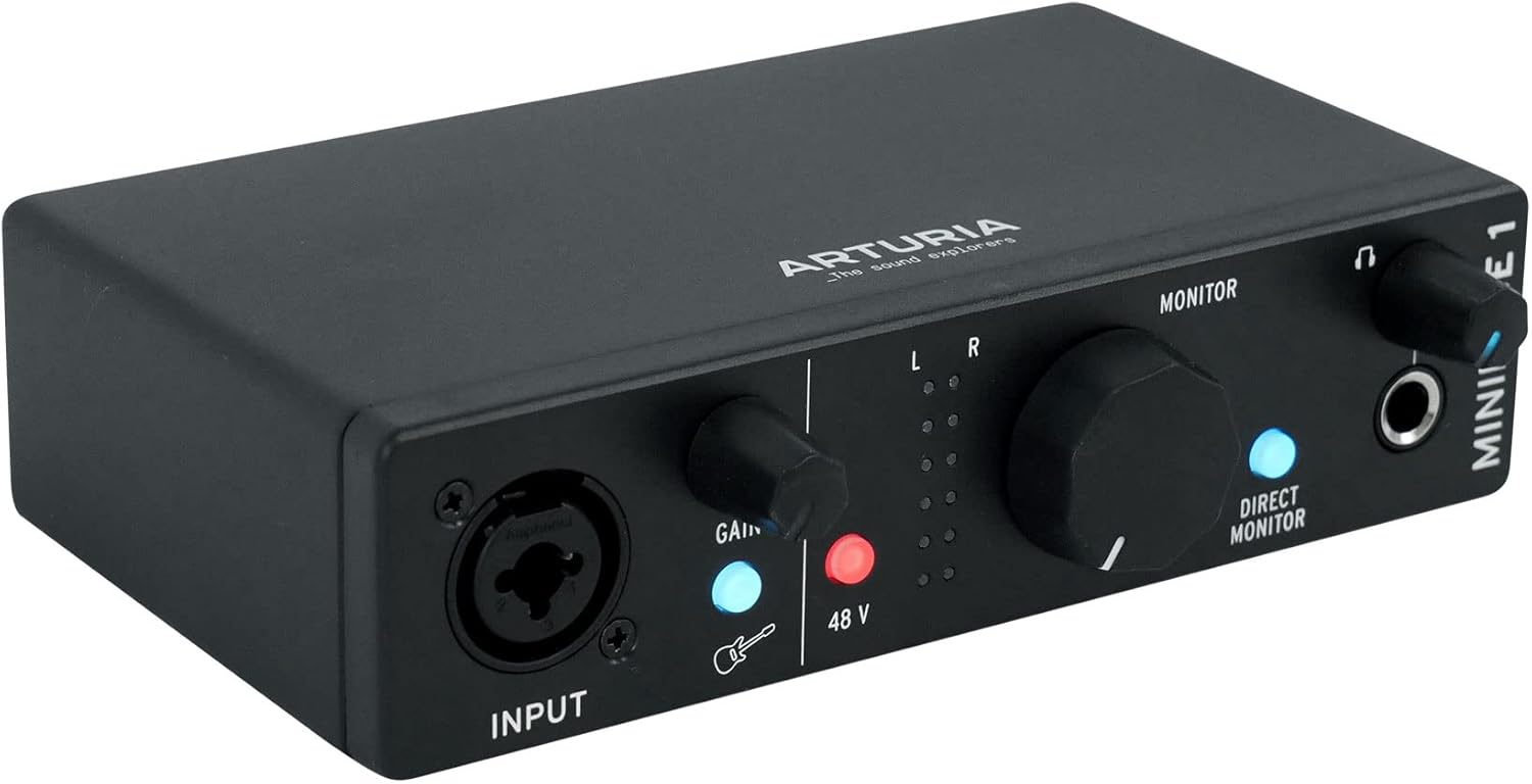 Audiosavings Bundle: Arturia Minifuse 1 Portable Solo Audio USB Recording Interface+Software Bundle with Rockville RCM03 Pro Studio Recording Microphone + Rockville PRO-M50 Studio Headphones (3 Items)